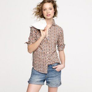 J. Crew perfect shirt clay orange navy check 2 0 XS 44104